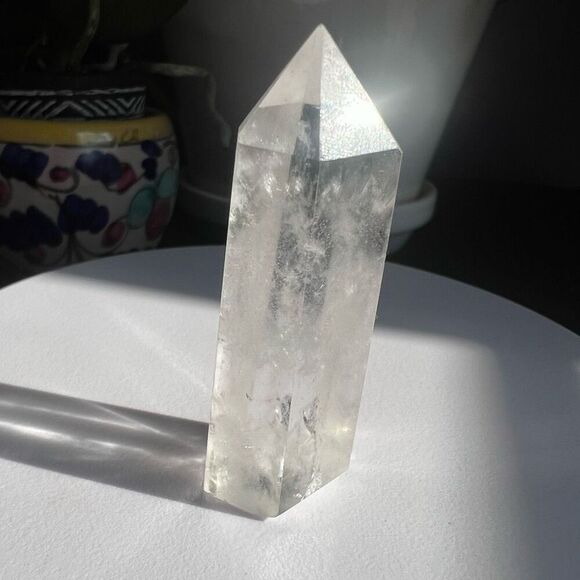 Clear Quartz Crystal Obelisk Meditation Tower (#10) - Picture 6 of 11